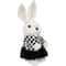 10" Girl Easter Rabbit Figurine in Checkered Dress